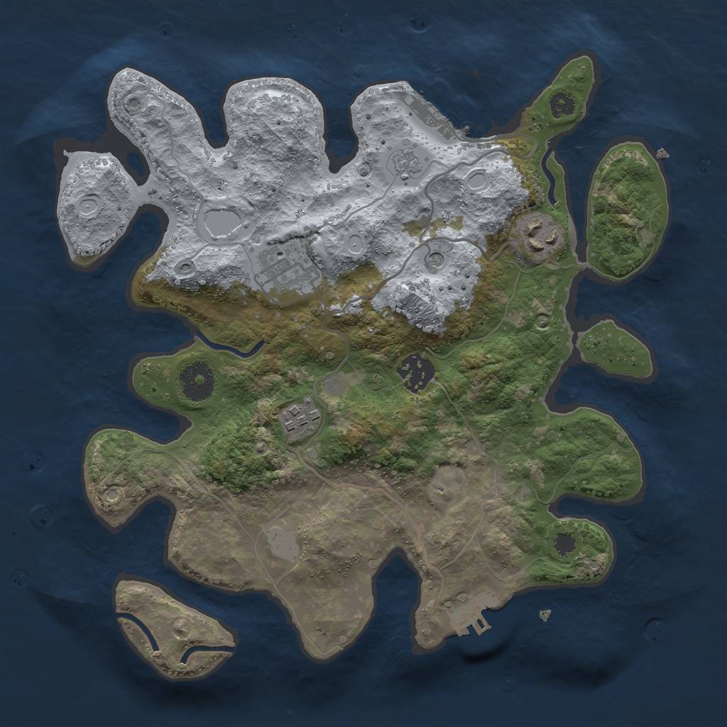 Rust Map: Procedural Map, Size: 3000, Seed: 13940, 13 Monuments