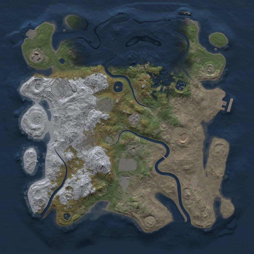 Rust Map: Procedural Map, Size: 3700, Seed: 124583419, 14 Monuments