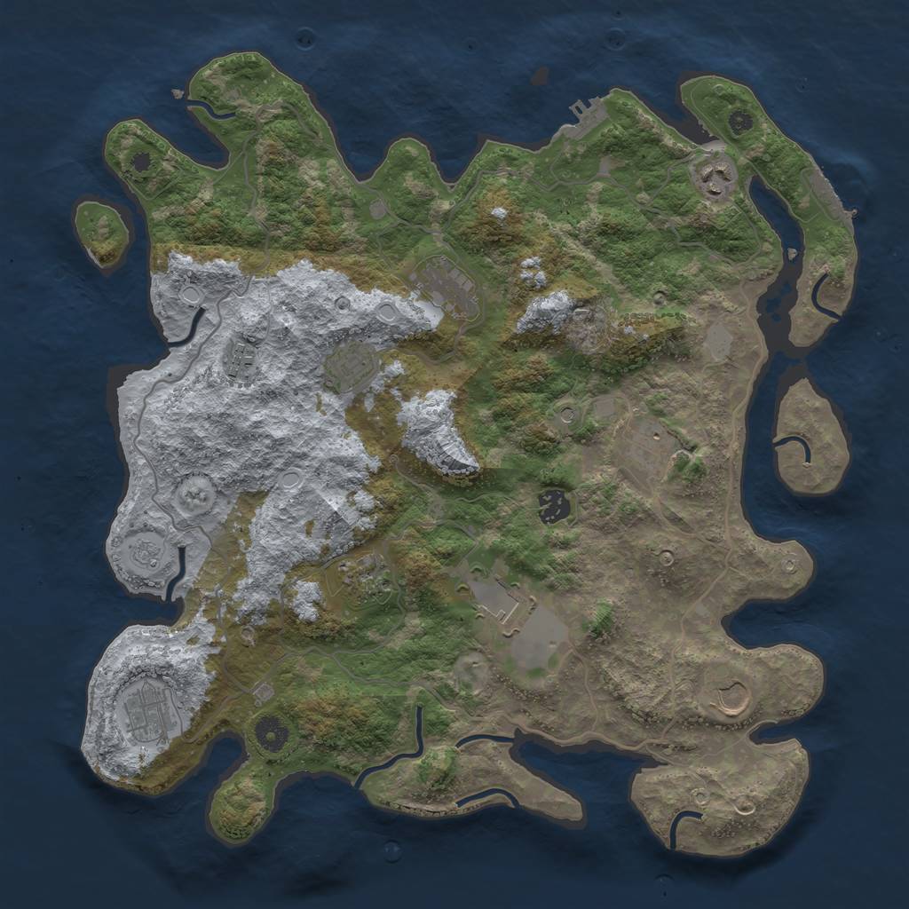 Rust Map: Procedural Map, Size: 4000, Seed: 1399842, 19 Monuments
