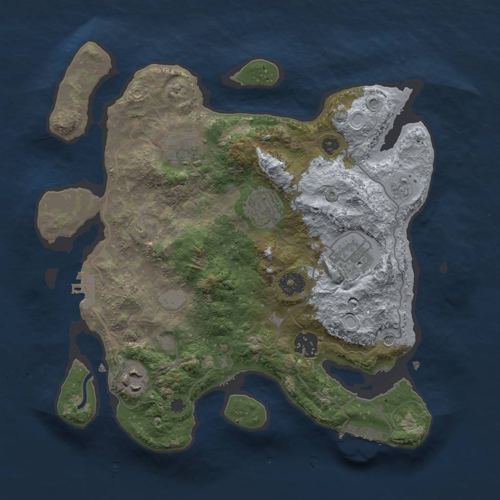 Rust Map: Procedural Map, Size: 3000, Seed: 281732327, 14 Monuments