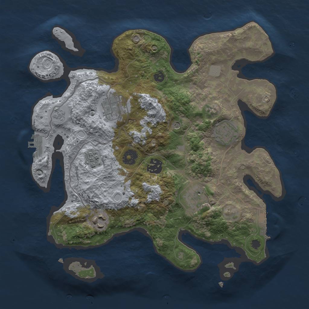 Rust Map: Procedural Map, Size: 3000, Seed: 1098818529, 13 Monuments