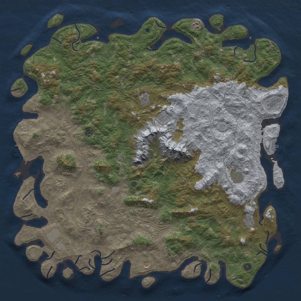 Rust Map: Procedural Map, Size: 6000, Seed: 260822, 20 Monuments