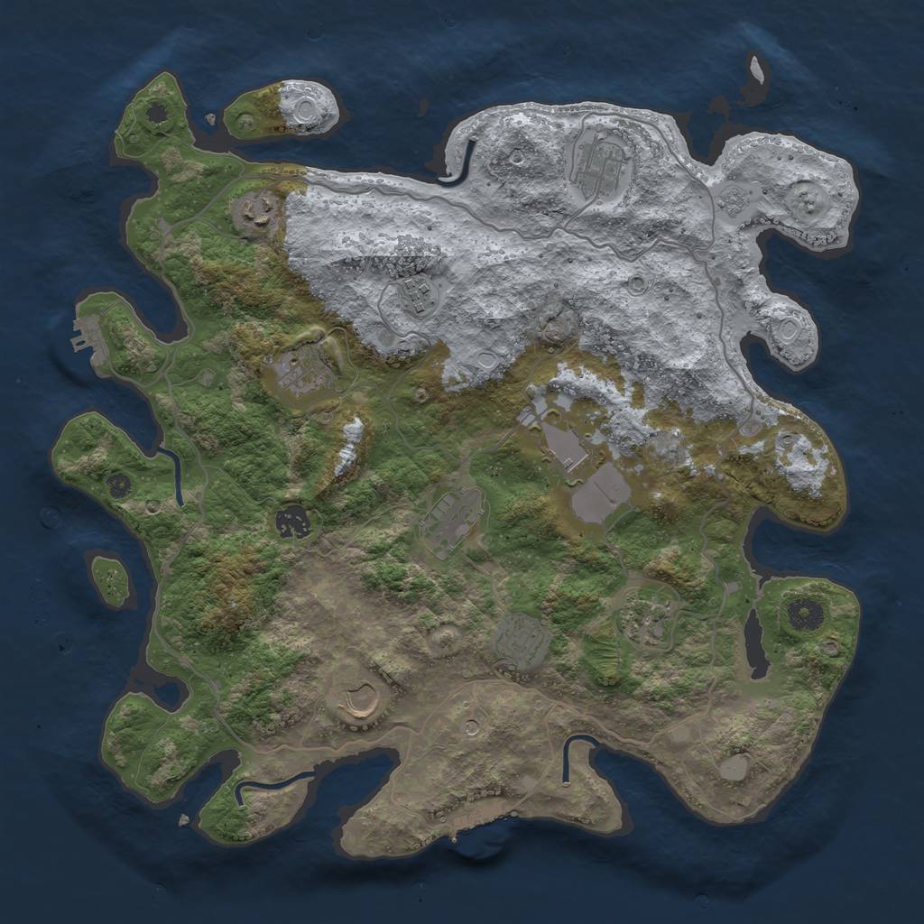 Rust Map: Procedural Map, Size: 4000, Seed: 998949098, 19 Monuments