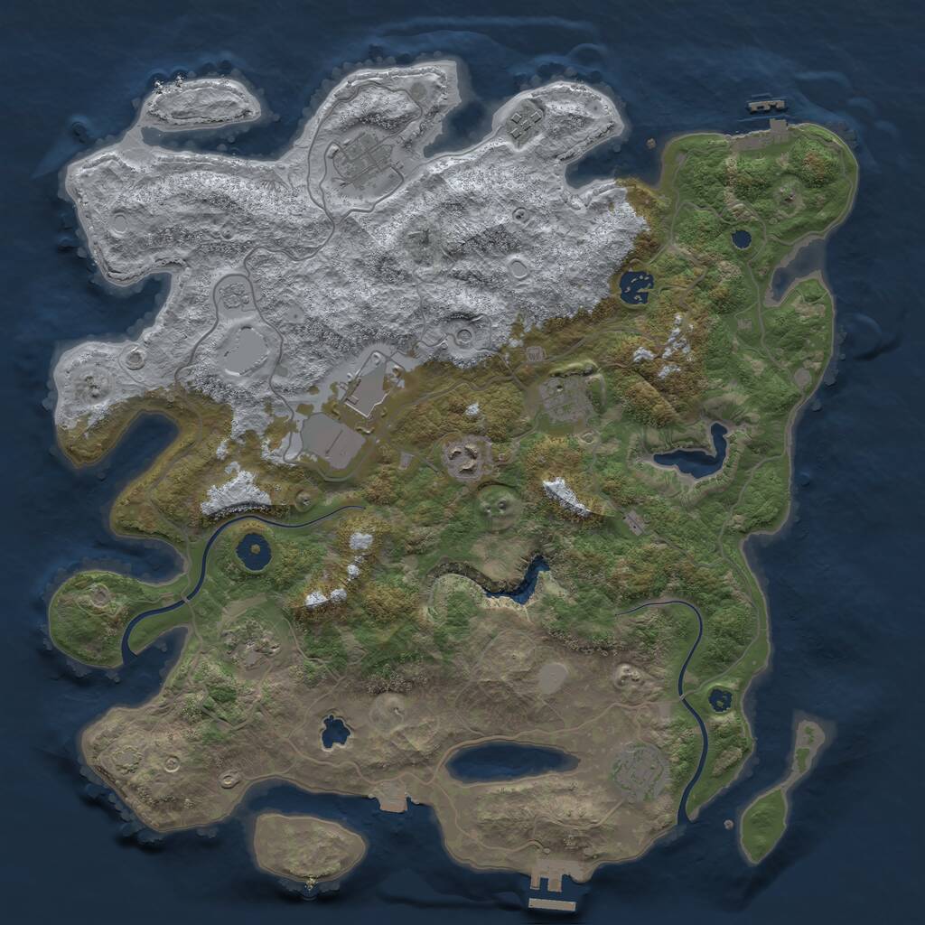 Rust Map: Procedural Map, Size: 4000, Seed: 180712, 14 Monuments