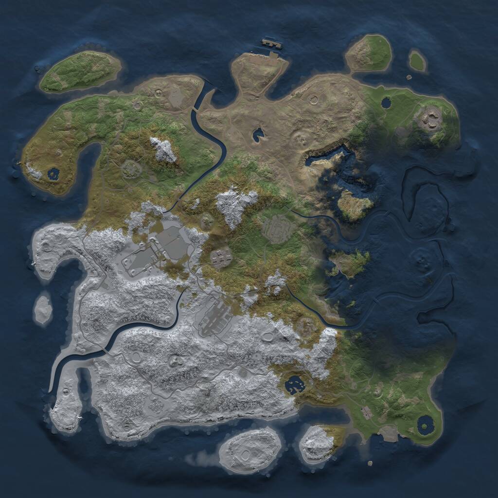 Rust Map: Procedural Map, Size: 4000, Seed: 28400015, 12 Monuments