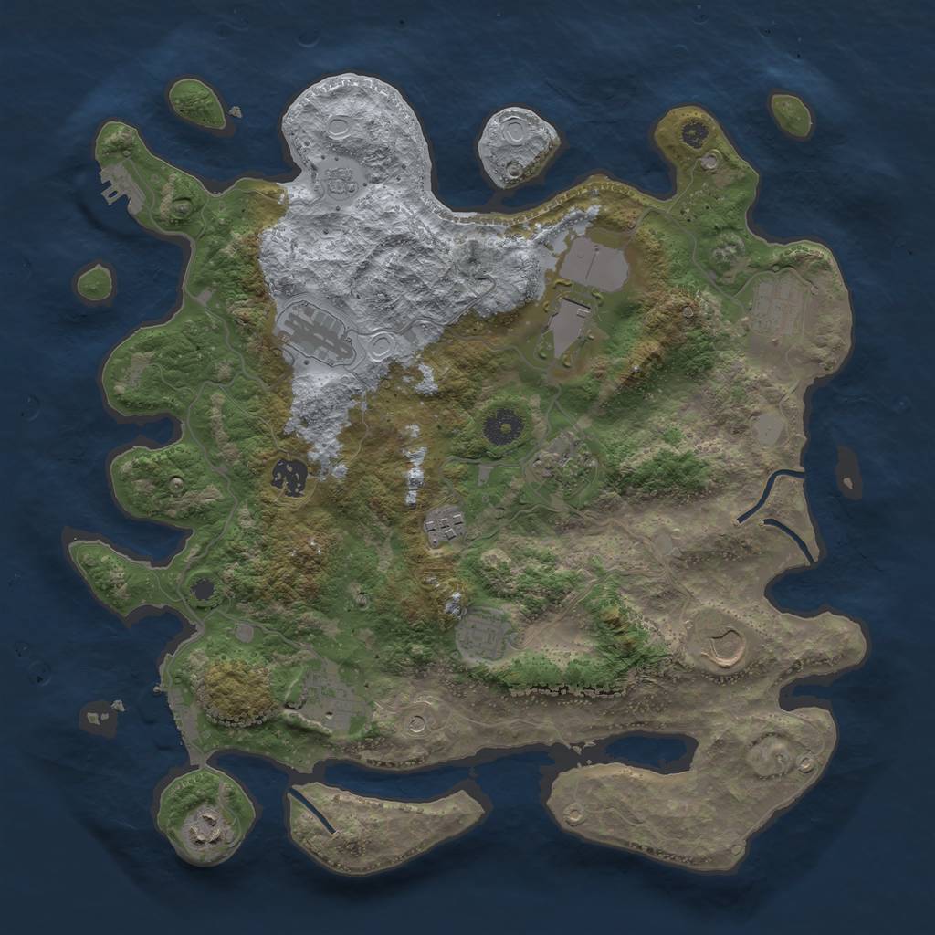 Rust Map: Procedural Map, Size: 3750, Seed: 1977874018, 19 Monuments
