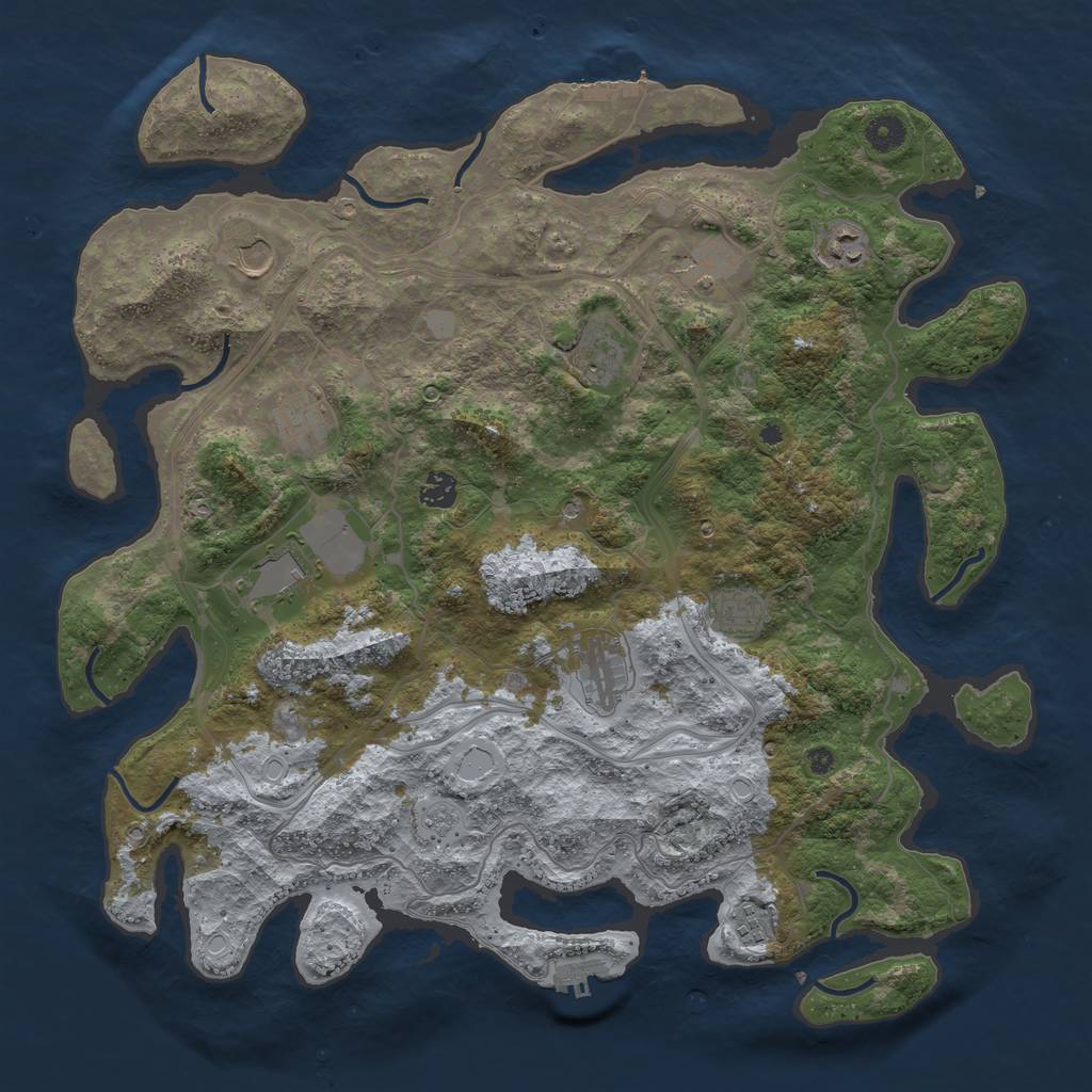 Rust Map: Procedural Map, Size: 4300, Seed: 235235235, 19 Monuments