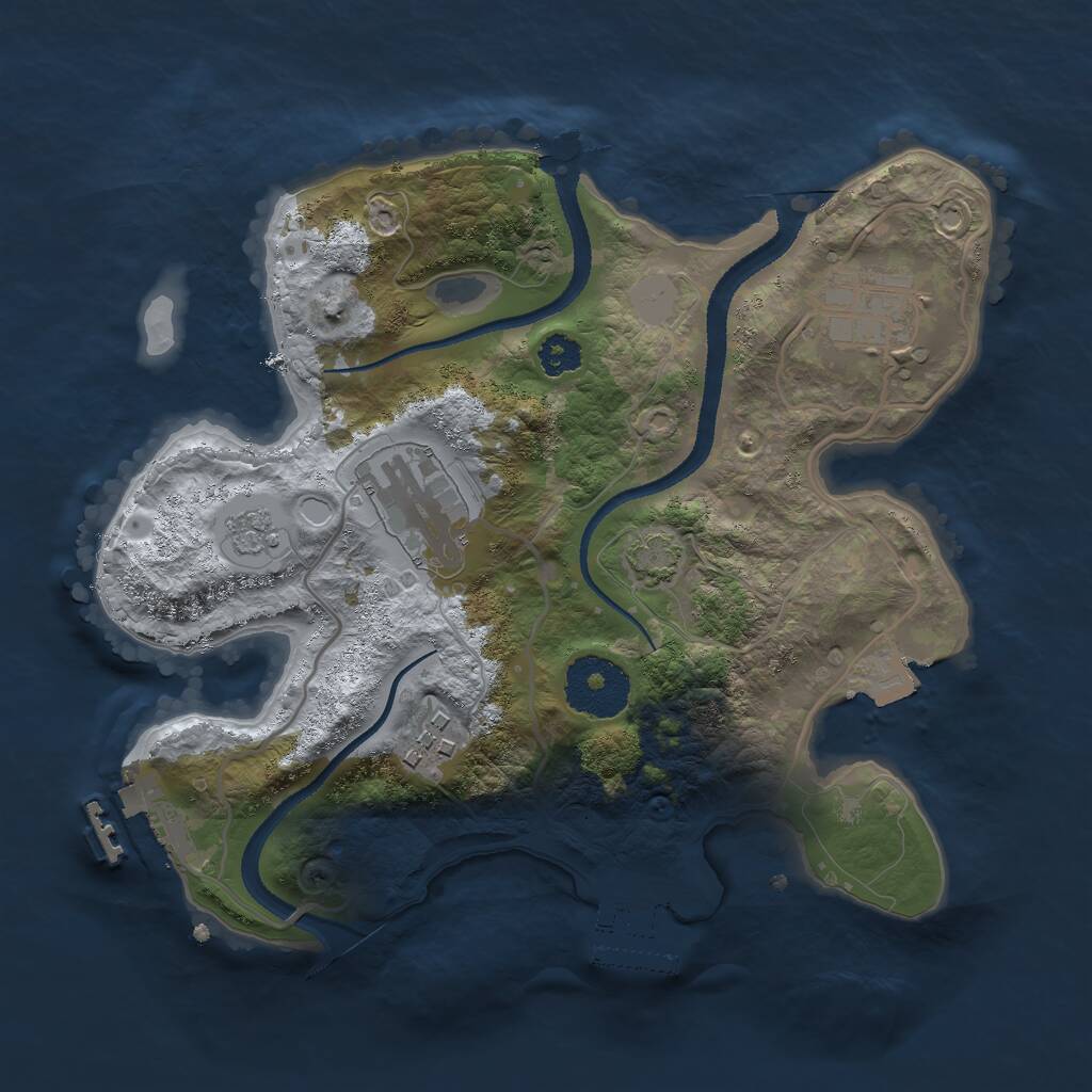 Rust Map: Procedural Map, Size: 2600, Seed: 5435567, 8 Monuments