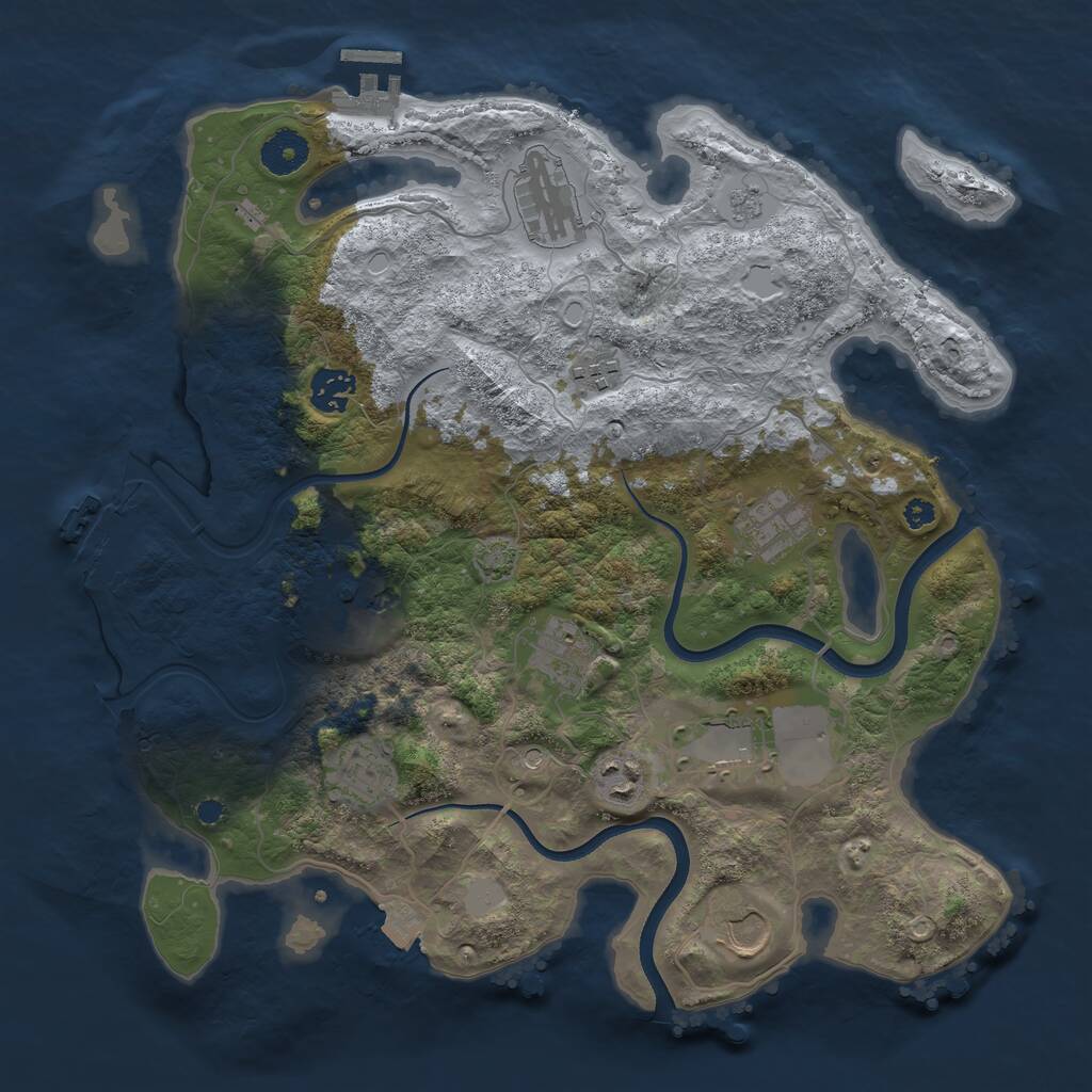 Rust Map: Procedural Map, Size: 3600, Seed: 1769749752, 16 Monuments