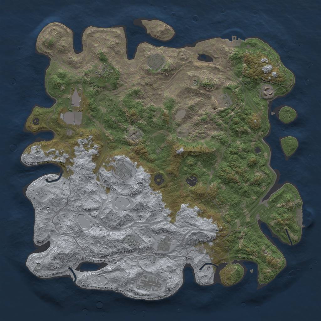 Rust Map: Procedural Map, Size: 4500, Seed: 5587465, 19 Monuments