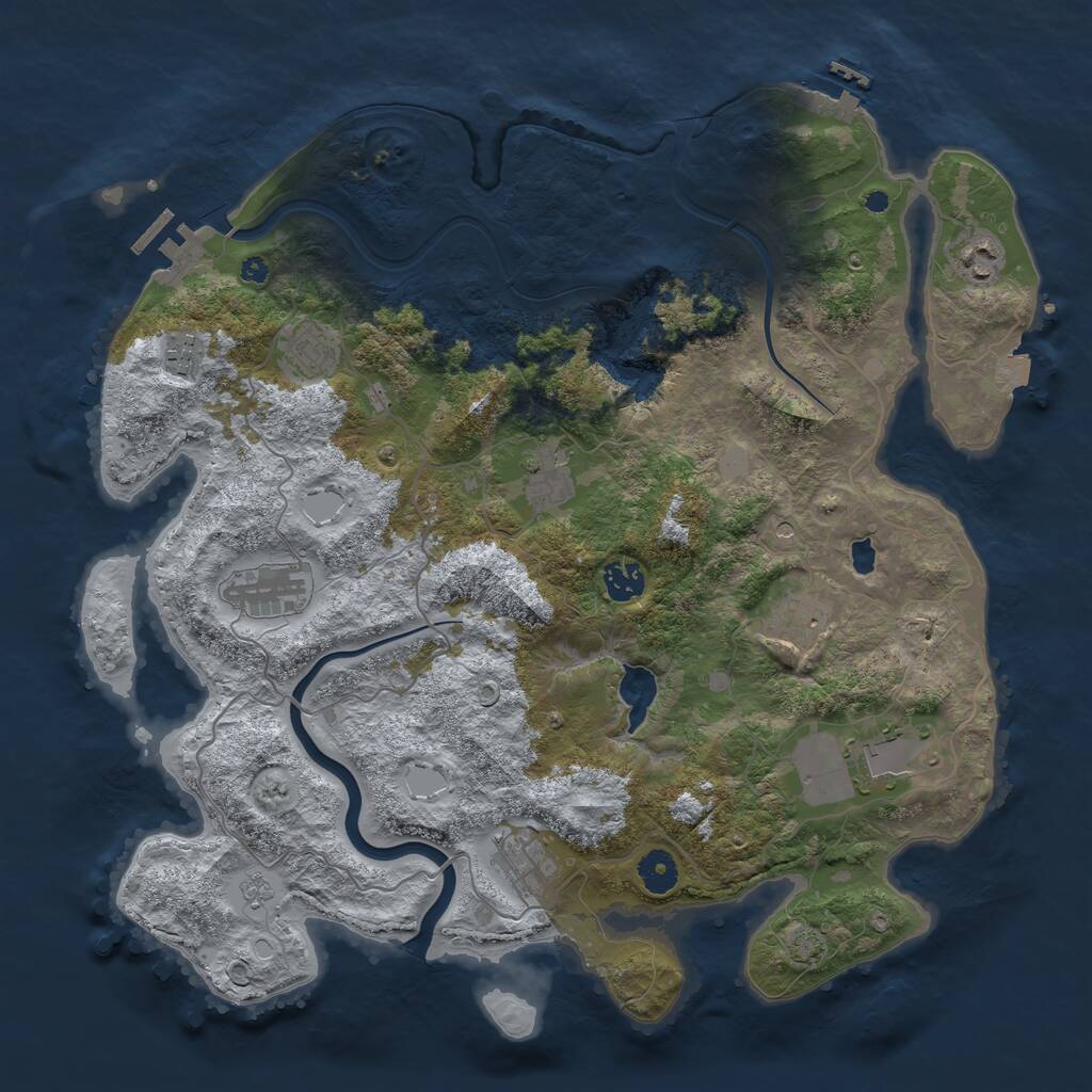 Rust Map: Procedural Map, Size: 4000, Seed: 231171, 15 Monuments