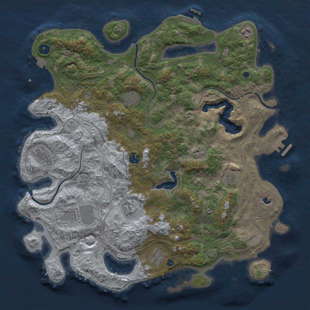 Rust Map: Procedural Map, Size: 4300, Seed: 2125185005, 15 Monuments