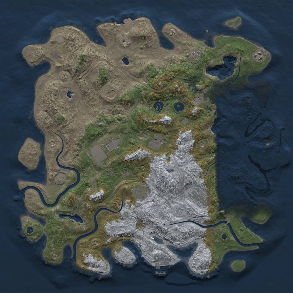 Rust Map: Procedural Map, Size: 4500, Seed: 1581006337, 15 Monuments