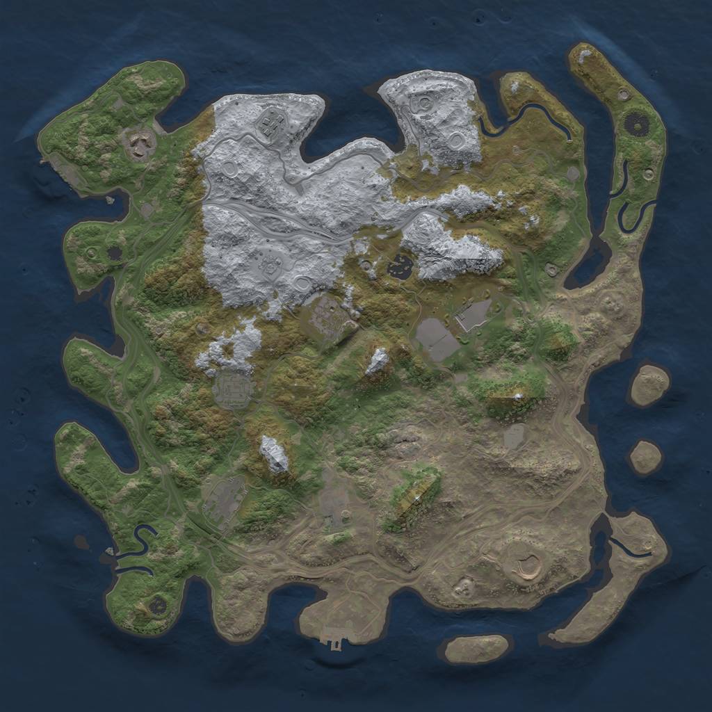 Rust Map: Procedural Map, Size: 4250, Seed: 629609179, 18 Monuments