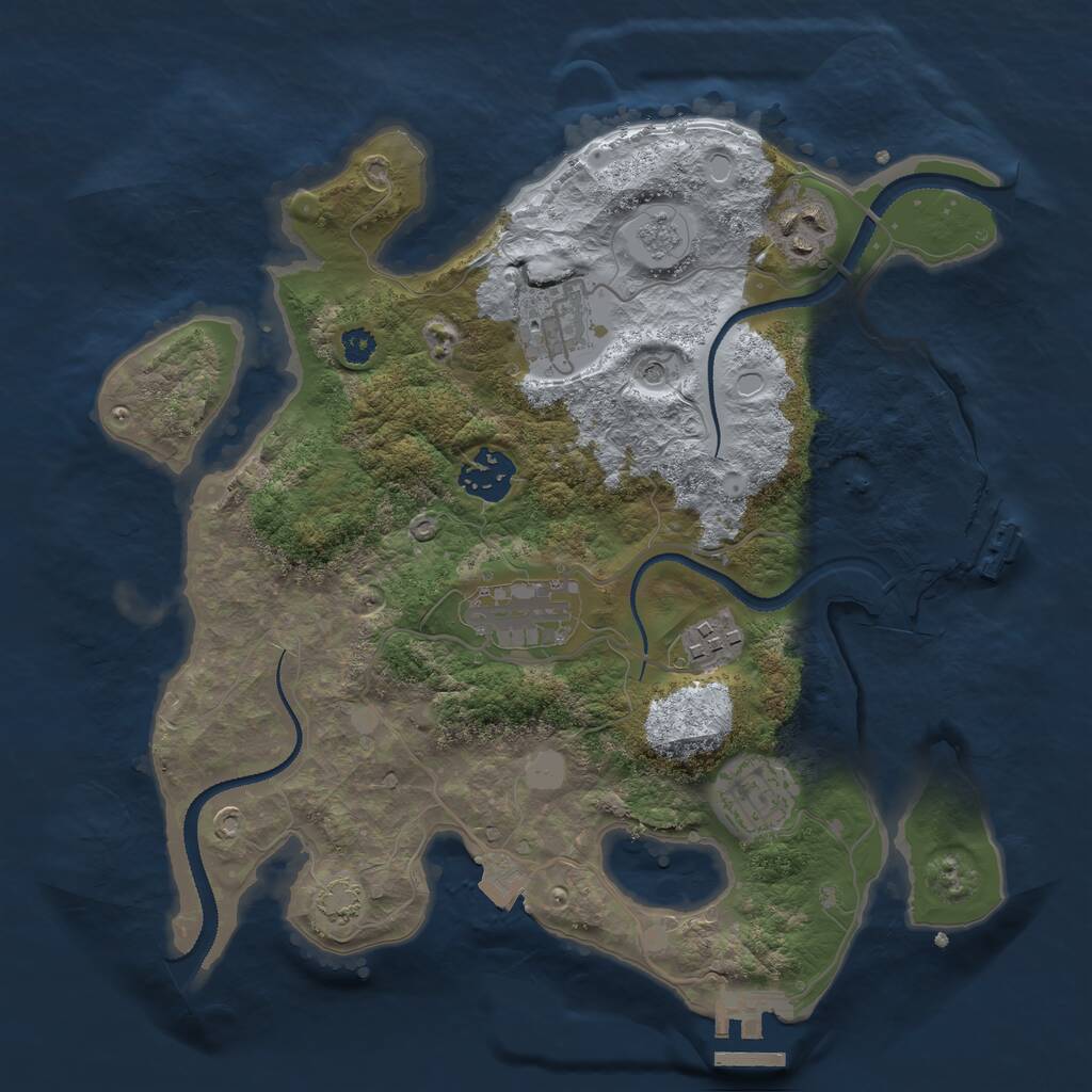 Rust Map: Procedural Map, Size: 3100, Seed: 1799882635, 12 Monuments