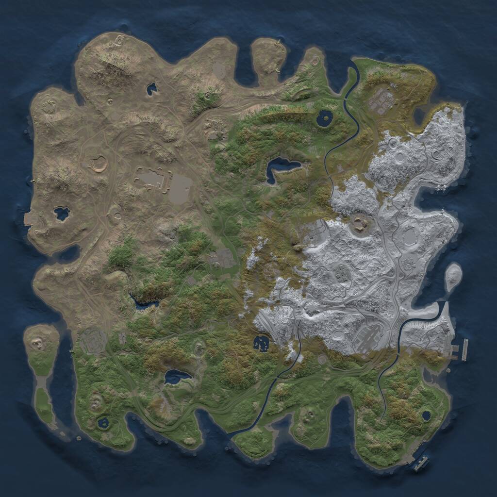 Rust Map: Procedural Map, Size: 4500, Seed: 8625854, 17 Monuments