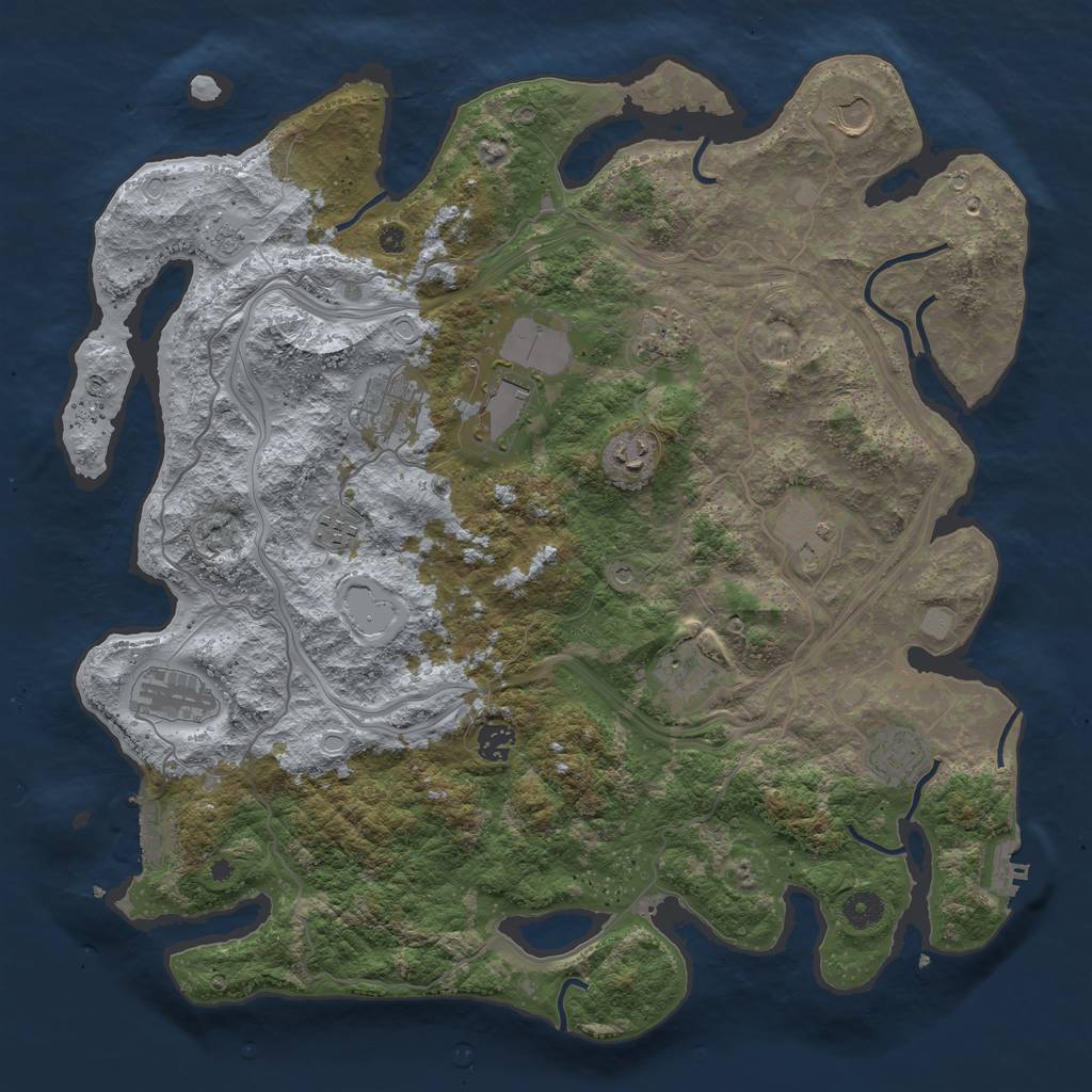 Rust Map: Procedural Map, Size: 4250, Seed: 19937604, 18 Monuments