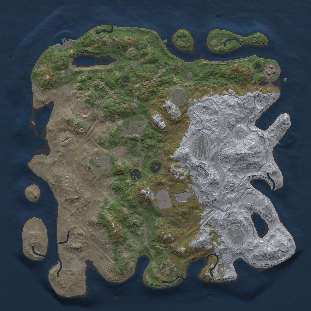 Rust Map: Procedural Map, Size: 4250, Seed: 455002008, 20 Monuments