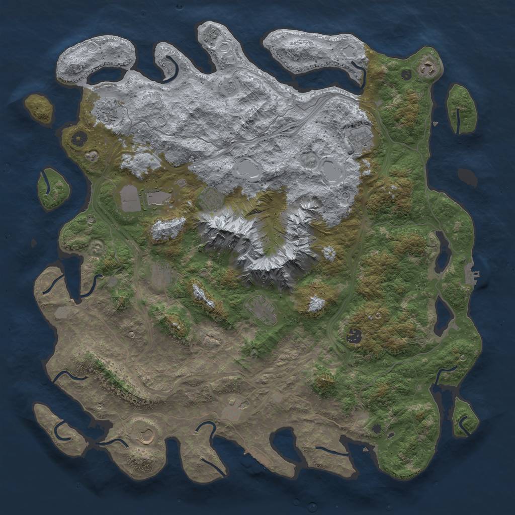 Rust Map: Procedural Map, Size: 5000, Seed: 42349, 20 Monuments