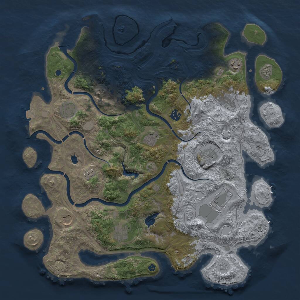 Rust Map: Procedural Map, Size: 4250, Seed: 6210, 15 Monuments