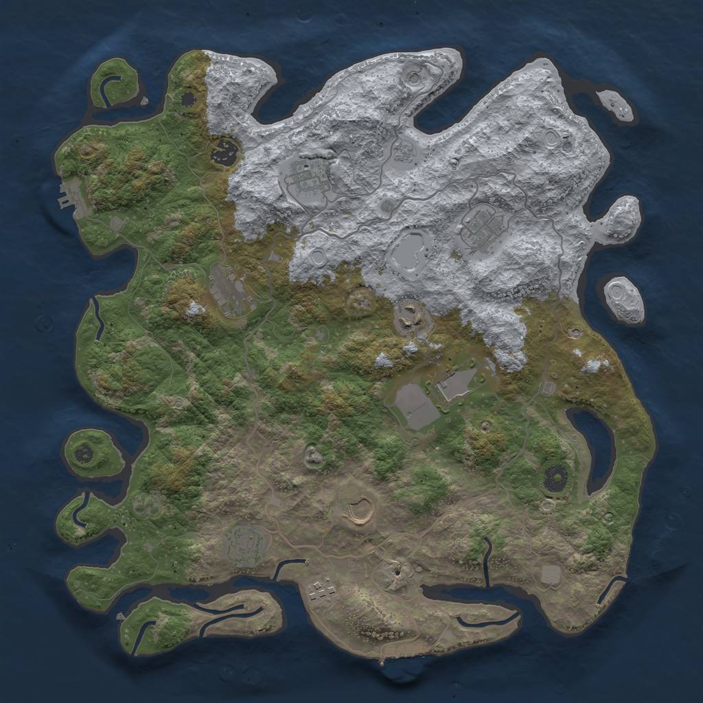Rust Map: Procedural Map, Size: 4000, Seed: 1589168020, 18 Monuments