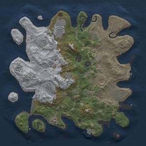 Thumbnail Rust Map: Procedural Map, Size: 3700, Seed: 648864330, 17 Monuments