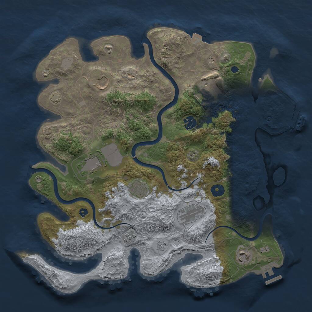 Rust Map: Procedural Map, Size: 3605, Seed: 993459, 14 Monuments