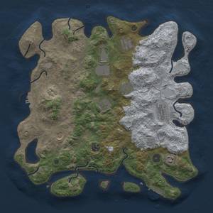 Thumbnail Rust Map: Procedural Map, Size: 3900, Seed: 166, 19 Monuments