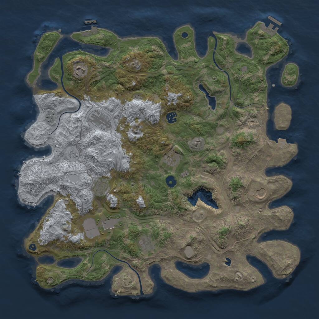Rust Map: Procedural Map, Size: 4300, Seed: 683595, 15 Monuments