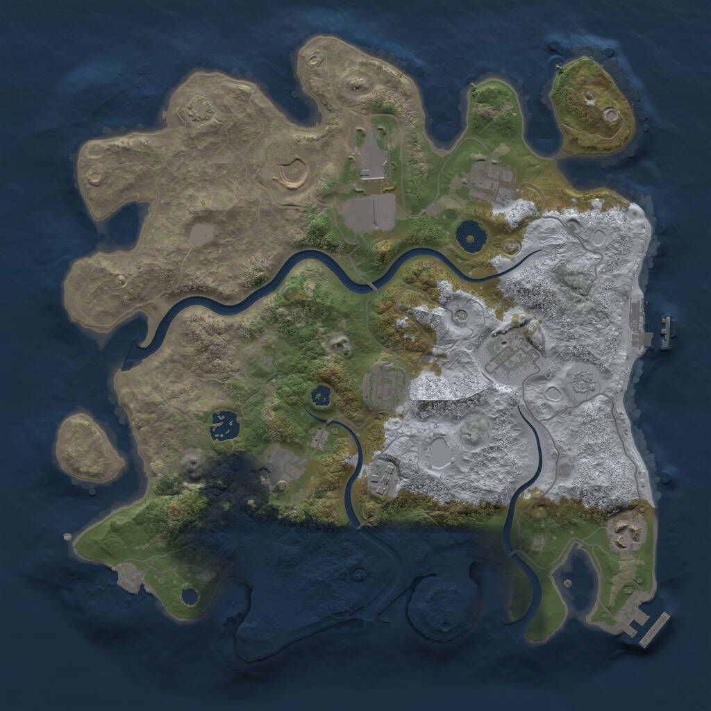 Rust Map: Procedural Map, Size: 3500, Seed: 1106554937, 15 Monuments