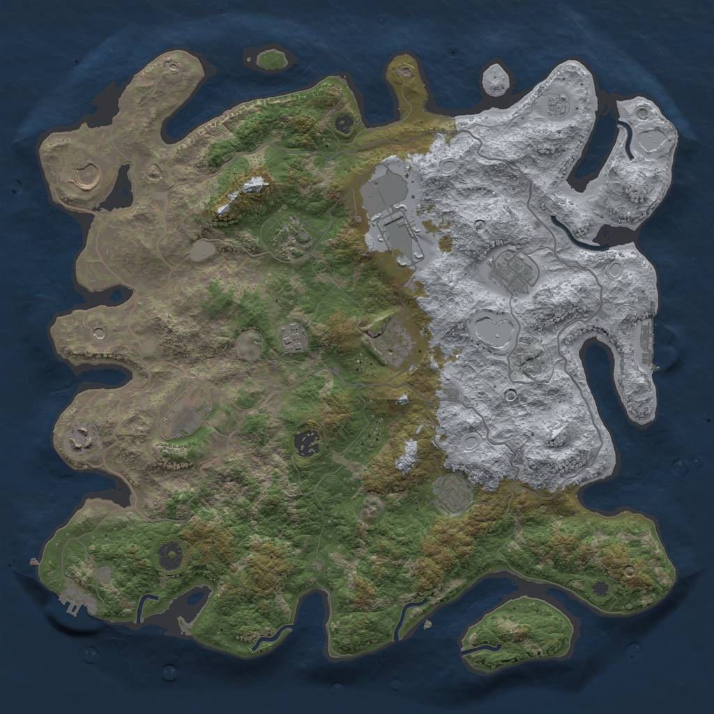 Rust Map: Procedural Map, Size: 4000, Seed: 1963583692, 19 Monuments