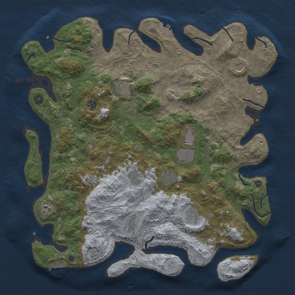 Rust Map: Procedural Map, Size: 4500, Seed: 111850517, 19 Monuments