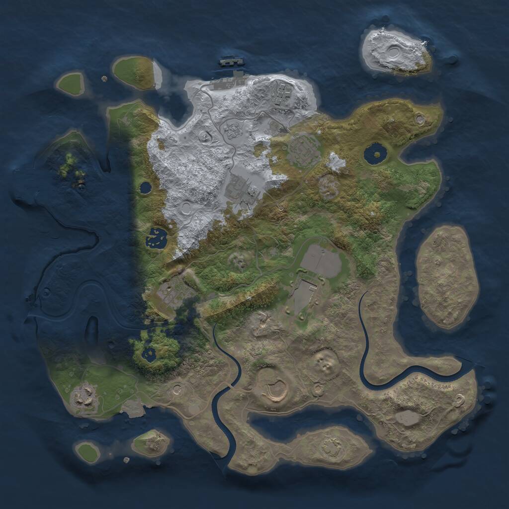 Rust Map: Procedural Map, Size: 3500, Seed: 13584, 14 Monuments