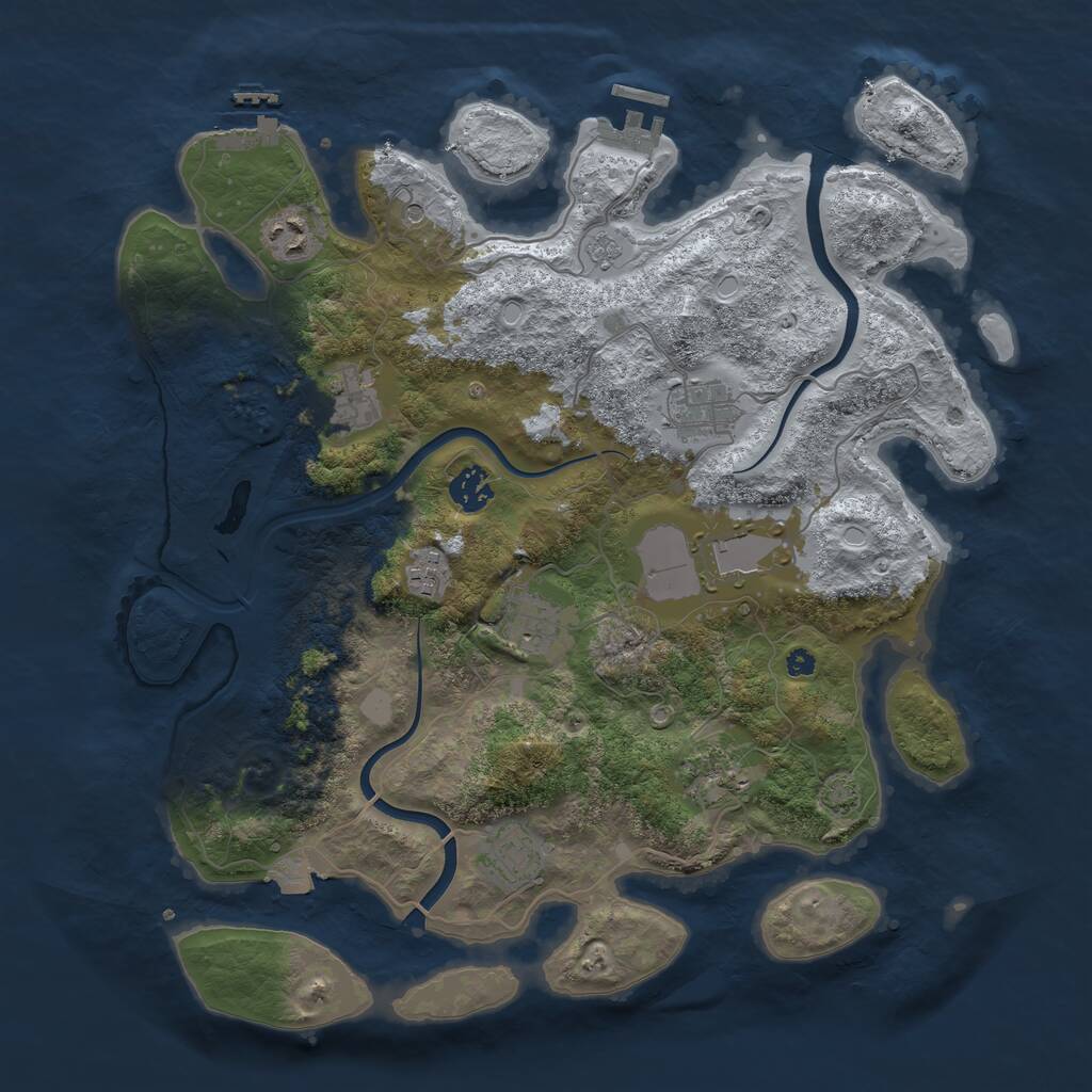 Rust Map: Procedural Map, Size: 3800, Seed: 811, 15 Monuments