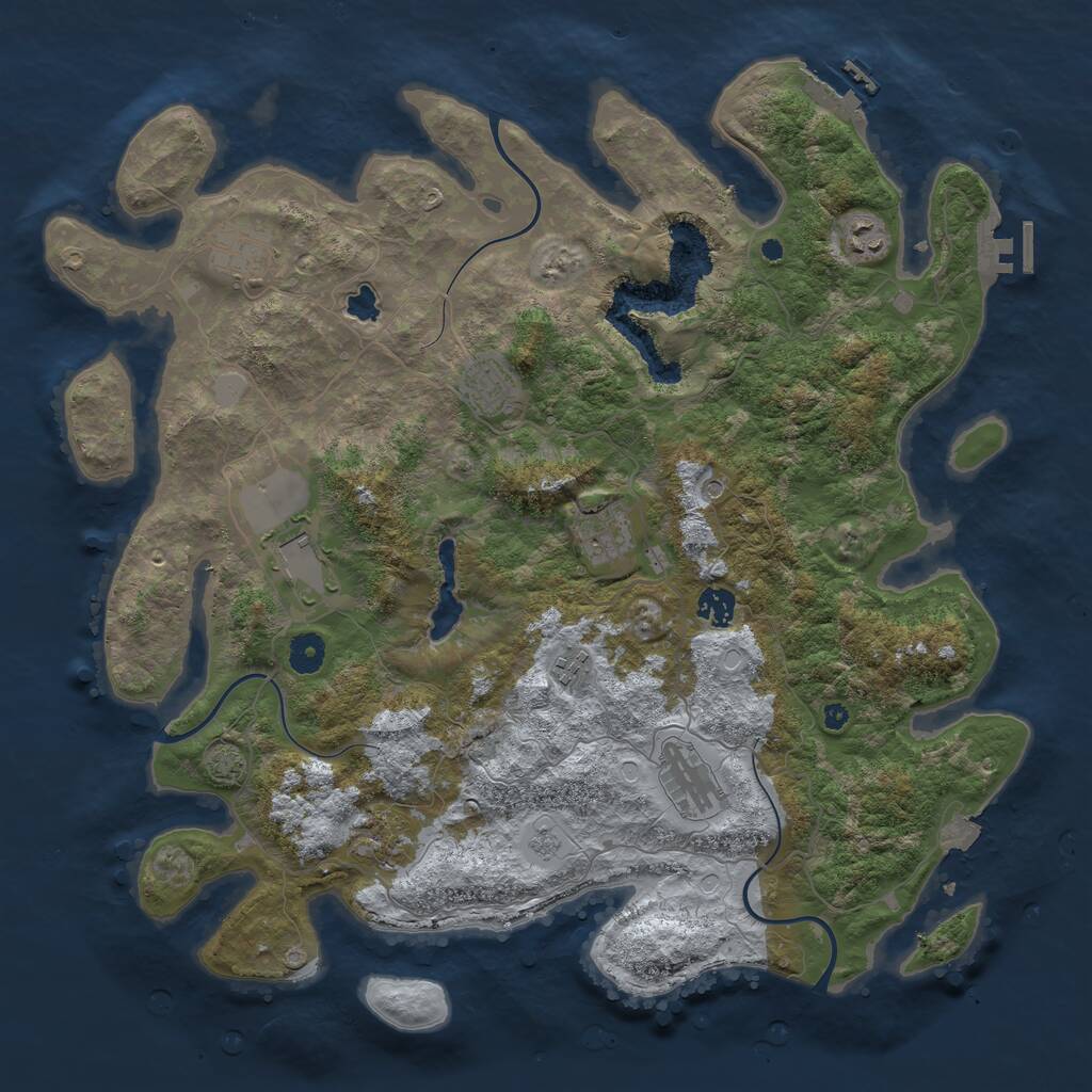 Rust Map: Procedural Map, Size: 4200, Seed: 1418560129, 15 Monuments