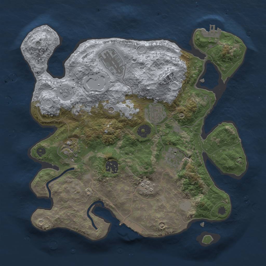 Rust Map: Procedural Map, Size: 3000, Seed: 957734341, 15 Monuments