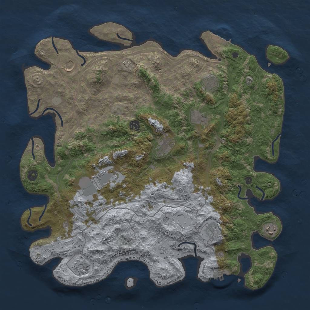Rust Map: Procedural Map, Size: 4250, Seed: 13684, 19 Monuments