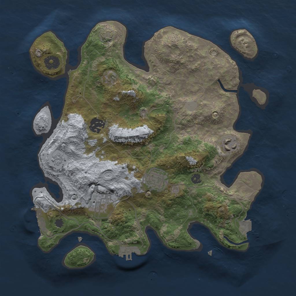 Rust Map: Procedural Map, Size: 3000, Seed: 5631, 11 Monuments