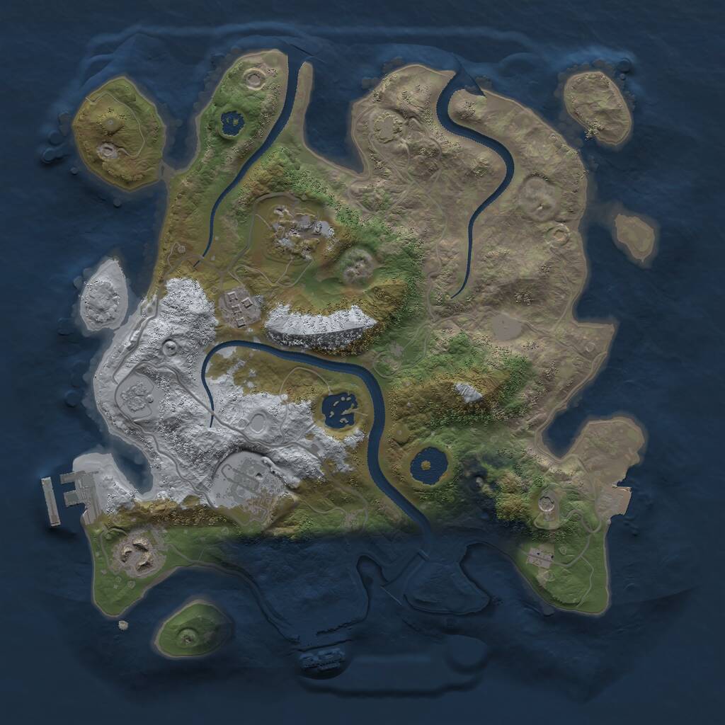 Rust Map: Procedural Map, Size: 3000, Seed: 5631, 11 Monuments