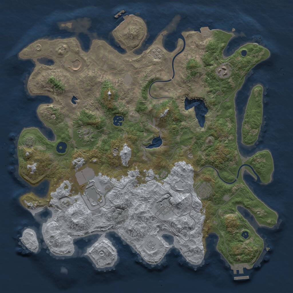 Rust Map: Procedural Map, Size: 4000, Seed: 20125971, 14 Monuments