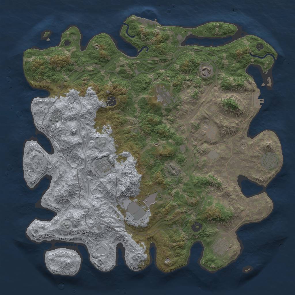 Rust Map: Procedural Map, Size: 4250, Seed: 228572124, 18 Monuments