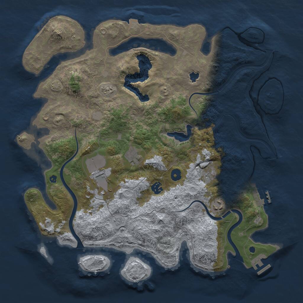 Rust Map: Procedural Map, Size: 4000, Seed: 765198, 10 Monuments