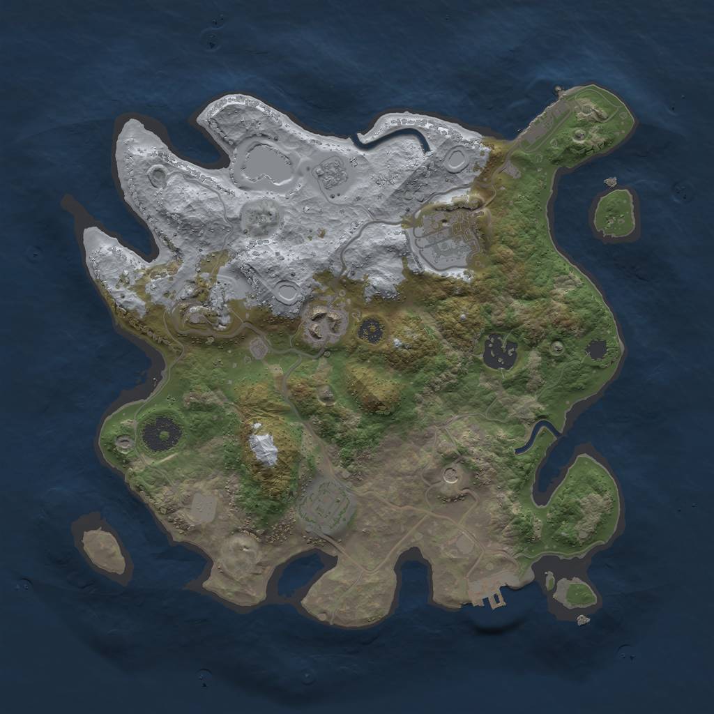 Rust Map: Procedural Map, Size: 3000, Seed: 9264, 14 Monuments
