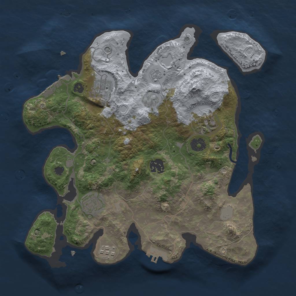 Rust Map: Procedural Map, Size: 3000, Seed: 546272236, 14 Monuments