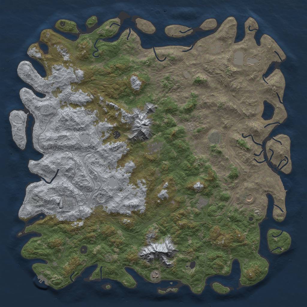 Rust Map: Procedural Map, Size: 6000, Seed: 12321235, 20 Monuments