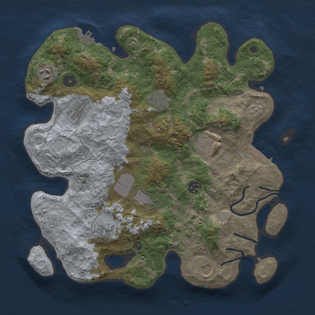 Rust Map: Procedural Map, Size: 3650, Seed: 1771942912, 18 Monuments