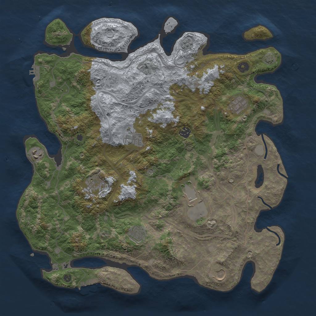Rust Map: Procedural Map, Size: 4250, Seed: 2137969636, 17 Monuments