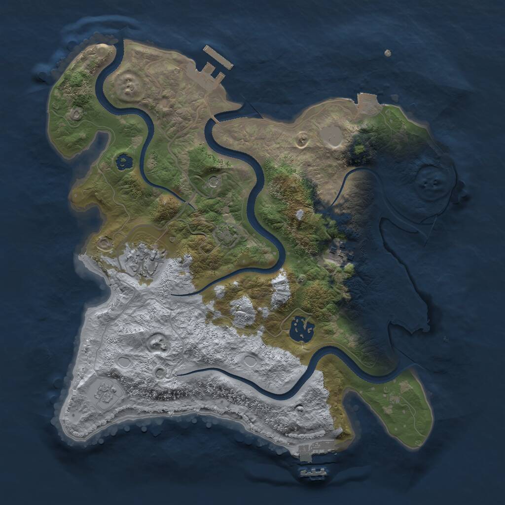 Rust Map: Procedural Map, Size: 3000, Seed: 23593, 9 Monuments