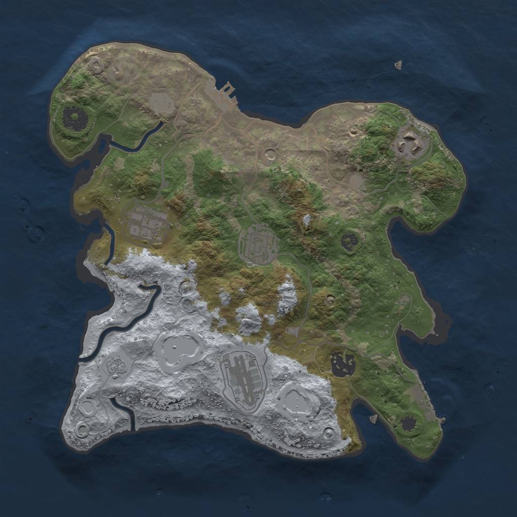 Rust Map: Procedural Map, Size: 3000, Seed: 23593, 14 Monuments