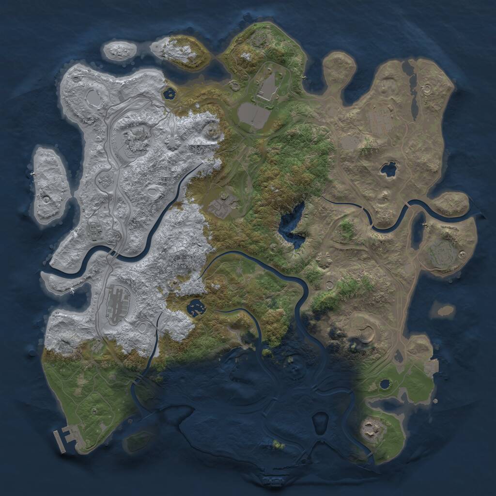 Rust Map: Procedural Map, Size: 4250, Seed: 776867196, 16 Monuments